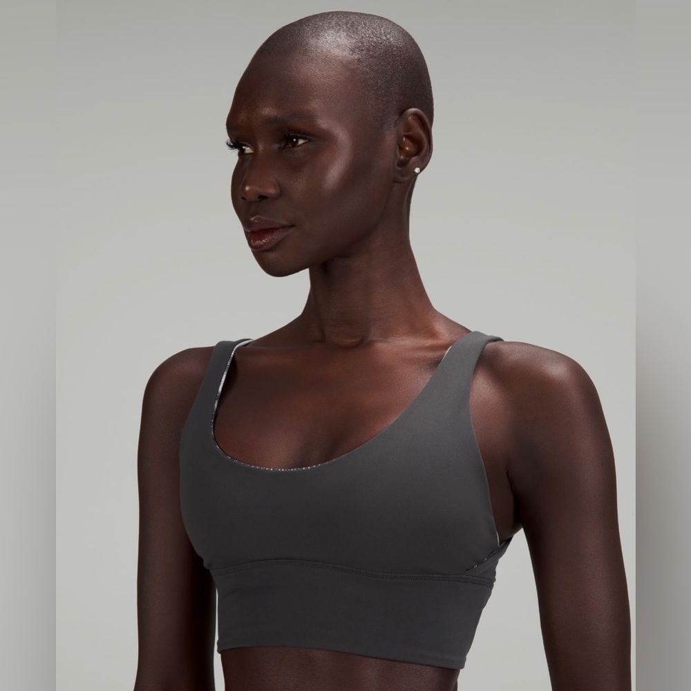 23. NWT Lululemon Align Reversible Bra Shine *Light Support, A/B Cup Grey/Silver - Picture 4 of 5